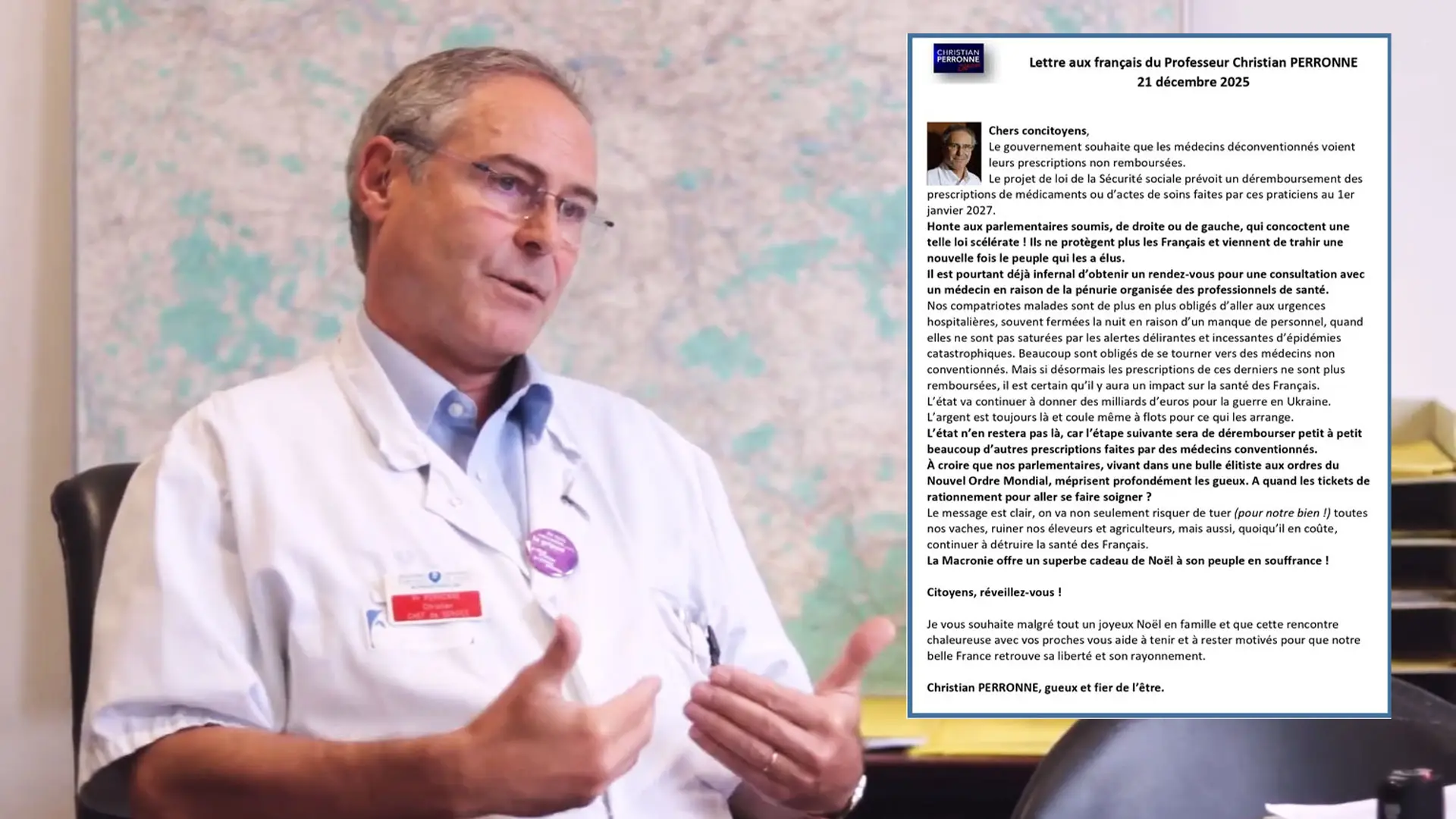 « Citoyens, réveillez-vous ! » : Le Pr Perronne sur le déremboursement des prescriptions des médecins déconventionnés
