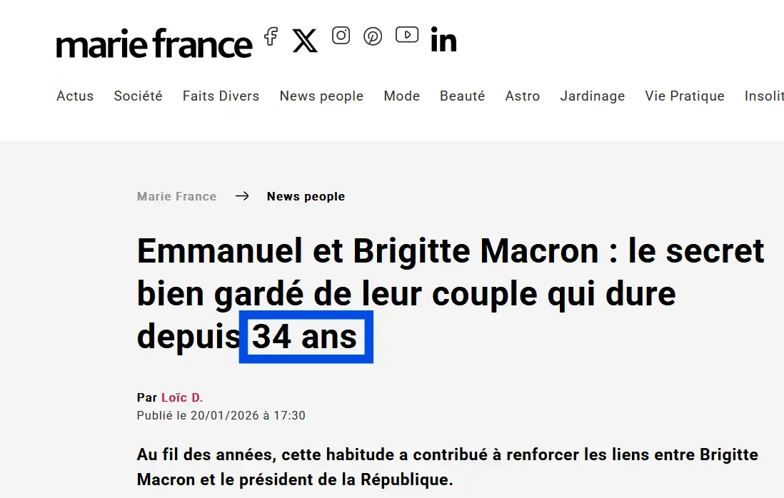 Emmanuel et Brigitte Macron : Le narratif officiel sur l’écart d’âge commence à craquer